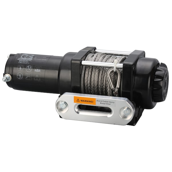 Bulldog Winch 2500lb ATV Winch w/synth rope, Alu Frld, minirkr switch, mnt chnl 15014 Zoro